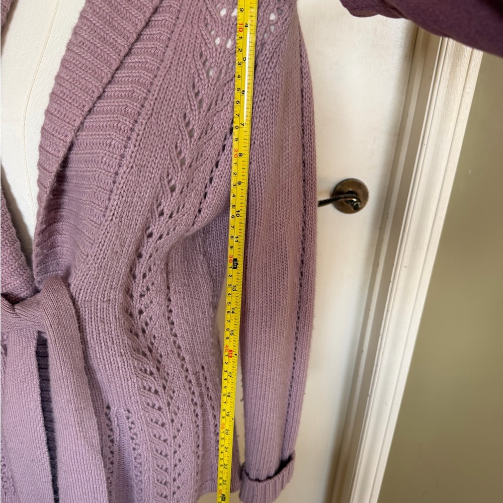 A. Giannetti Angora Blend Tie Front Cardigan Sweater Pink M/M - Picture 9 of 10